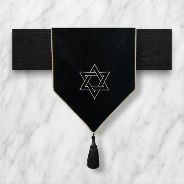 Embroidery - Black - Gold Star of David