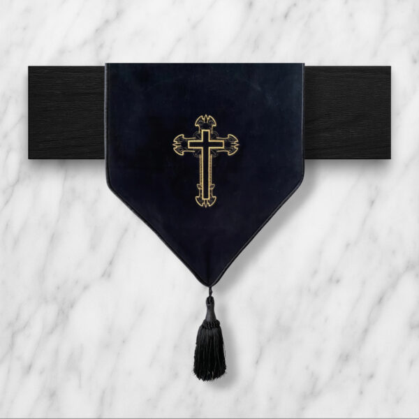 Embroidery - Black w/Gold Cross