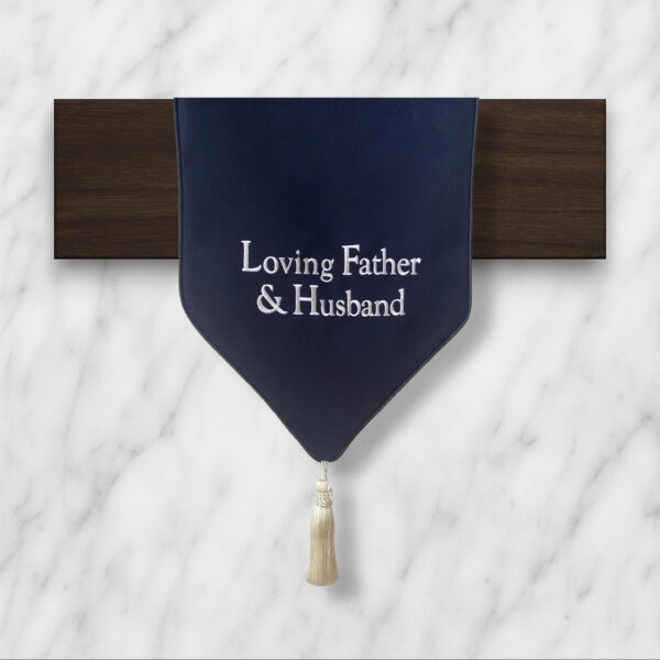 Embroidery - Blue - Ivory Loving Father & Husband